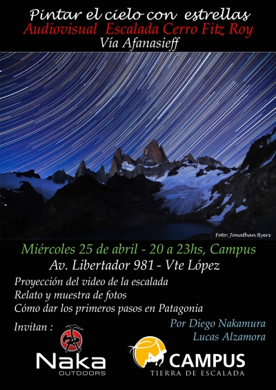 Proyección Audiovisual escalada Fitz Roy Vía Afanasieff - Miércoles 25 abril